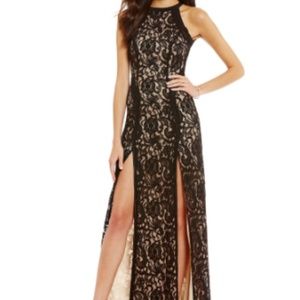 Black lace full length gown